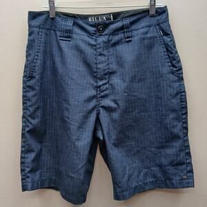 Billabong Flat Front Pockets Stretch Striped Chino Shorts Blue Size 30 Surfer